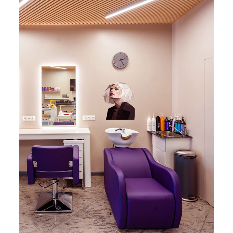 Adhésif décoratif femme polygonale élégante, H 28 po x l 22 po
