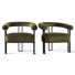 Set of 2 Upholstered 29.5" Wide 3-Legs Accent Chair