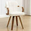 Chaises de salle à manger pivotantes Mid-Century rembourrées en cuir avec accoudoirs-686434594