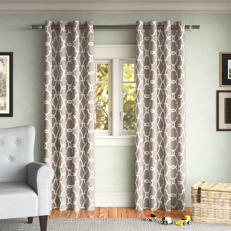 Andish 100% Polyester Room Darkening Curtain Pair, Yellow, 52" W x 96" L