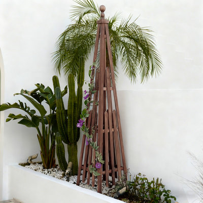 14“W Caydenn Wood Obelisk Trellis【upgraded thick version】