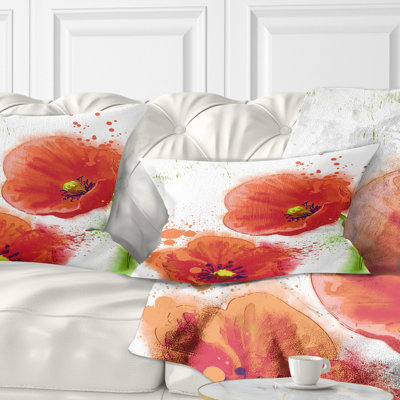 Coussin lombaire en aquarelle de tulipes flowerswork