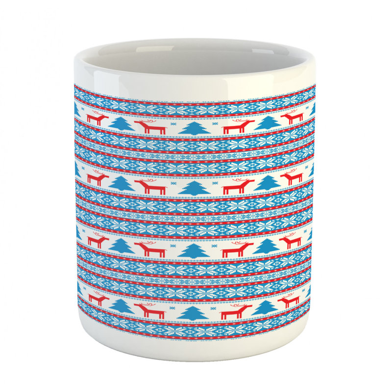 Grande tasse à café en tricot folklore