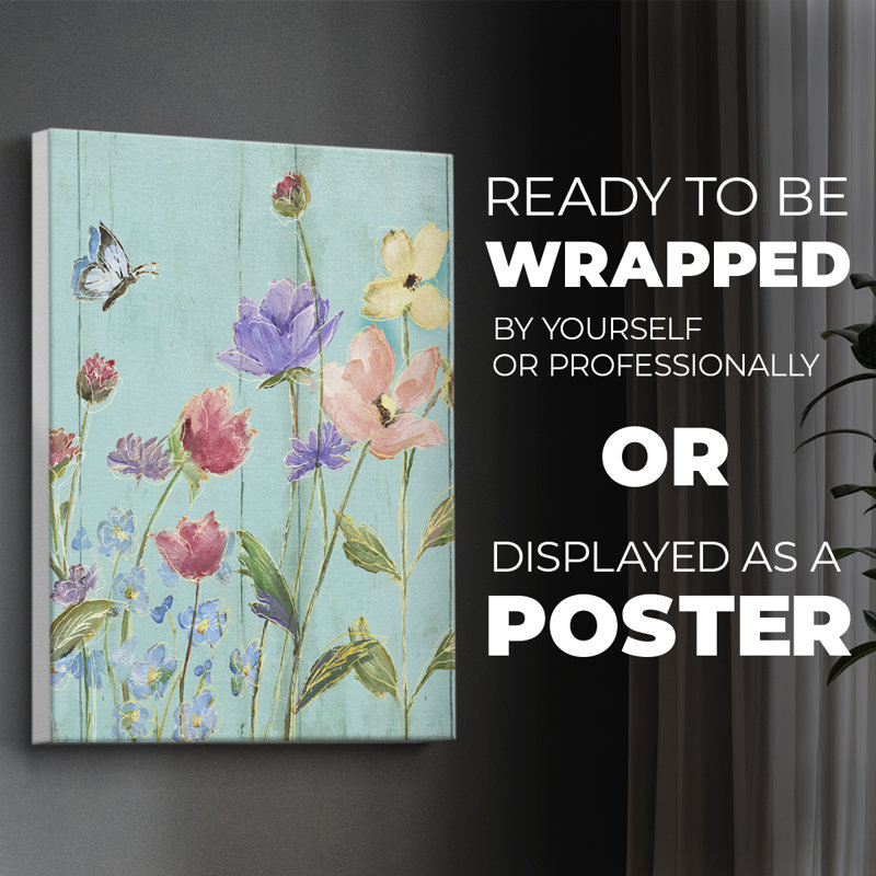 Wildflower Flutter III - Impression sur toile seulement - NON-CADRE, H 36 po x l 24 po