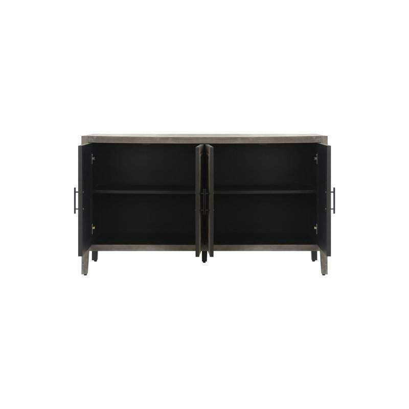 Accent Cabinet With 4 Doors Wood Sideboard Buffet Cabinet Console Table Credenza Buffet Table, Antique Brown