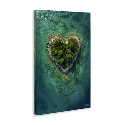 Heart Shaped Island Canvas Wall Art by RB
