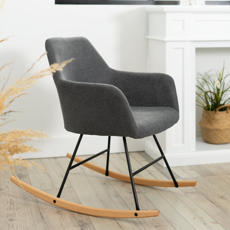 Katniss 58" W Fabric Seat Rocking Chair