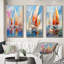 "Voiliers abstraits" - 3 pièces sur toile-1684379453-1684379452
