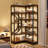 Modern Corner Bookshelf, 6 Tier Wooden Corner Bookcase, L-Shaped Storage Rack, Corner Solid Display Rack,Plant Stand