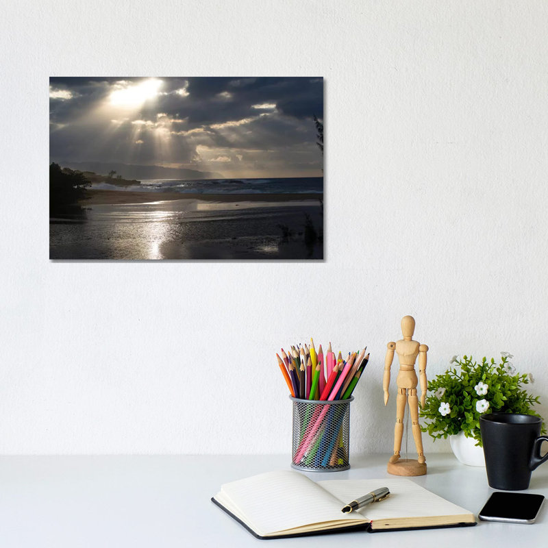 Scenic View Of Beach During Sunset, Hawaii, USA II by Panoramic Images - Wrapped Canvas Print, 20.32 cm H x 30.48 cm W