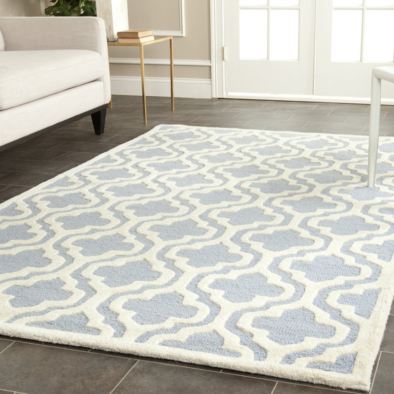 Noble Geometric Wool Hand Woven Area Rug, Rectangle 183 x 274 cm
