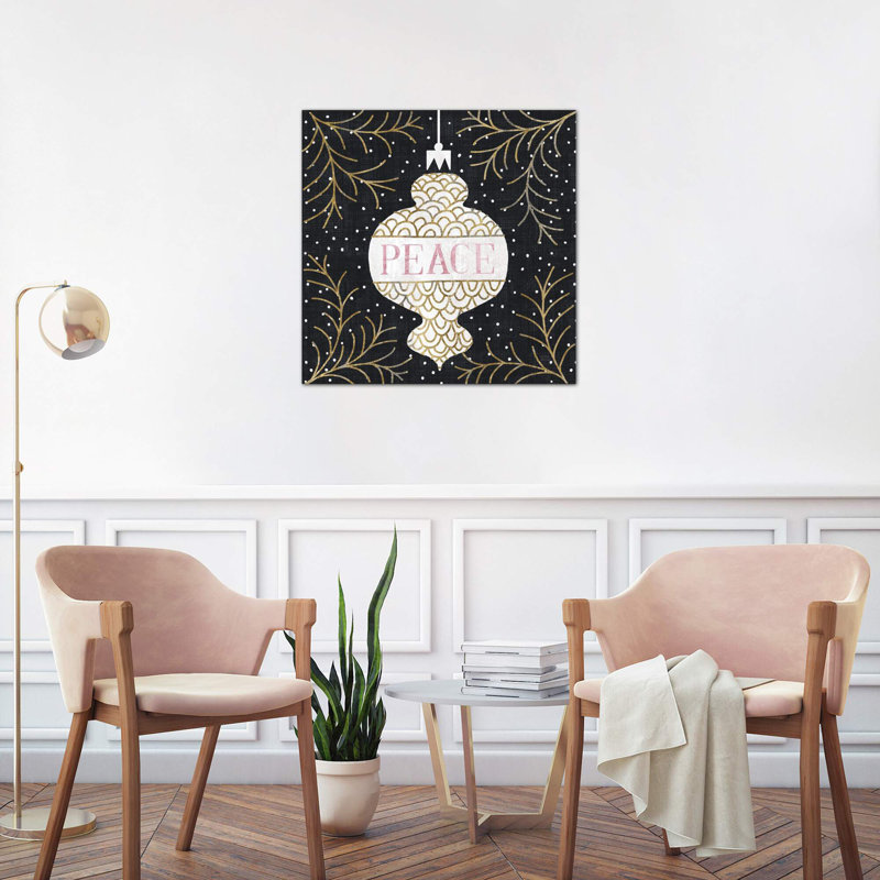 Jolly Holiday Ornaments Peace Metallic by Michael Mullan - Wrapped Canvas Print, 45.72 cm H x 45.72 cm W x 1.91 cm D
