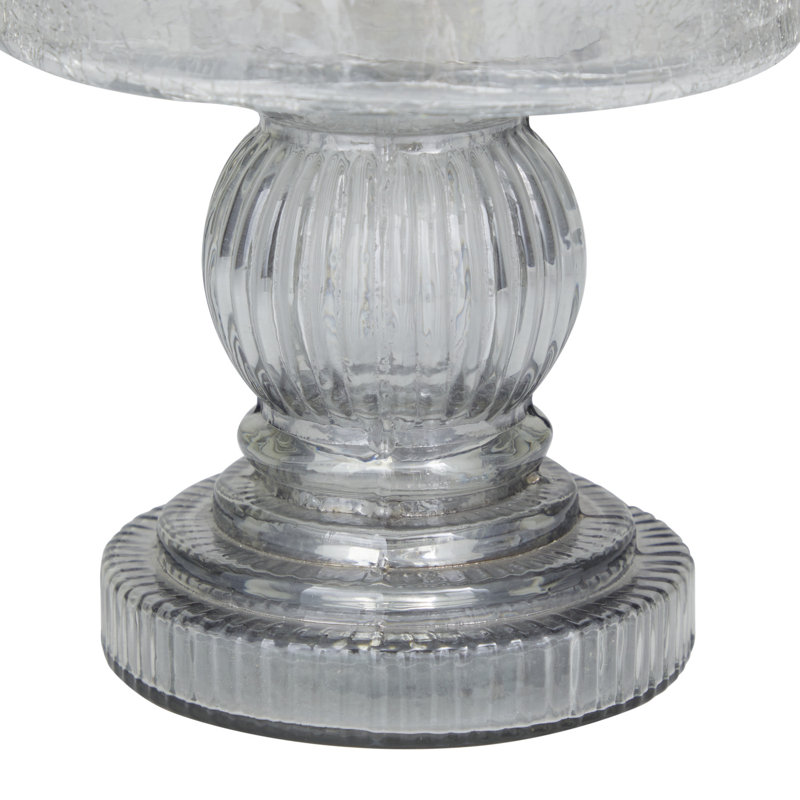 Lampe ouragan pilier en verre tourné à la main de style noir avec finition en verre fumé, Transparent