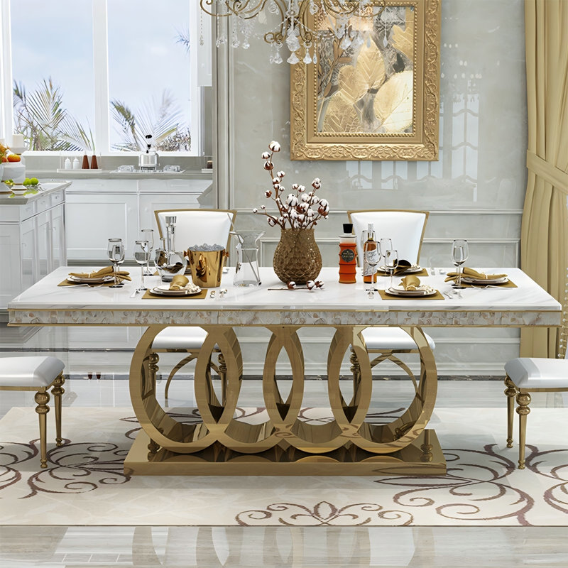 Table de salle à manger Marble, H 30,71 po x L 70,87 po x l 35,43 po