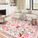 Large Floral Living Room Rug Washable Bedroom Rug Non-Slip Colorful Vintage Accent Floor Carpet For Home Decor