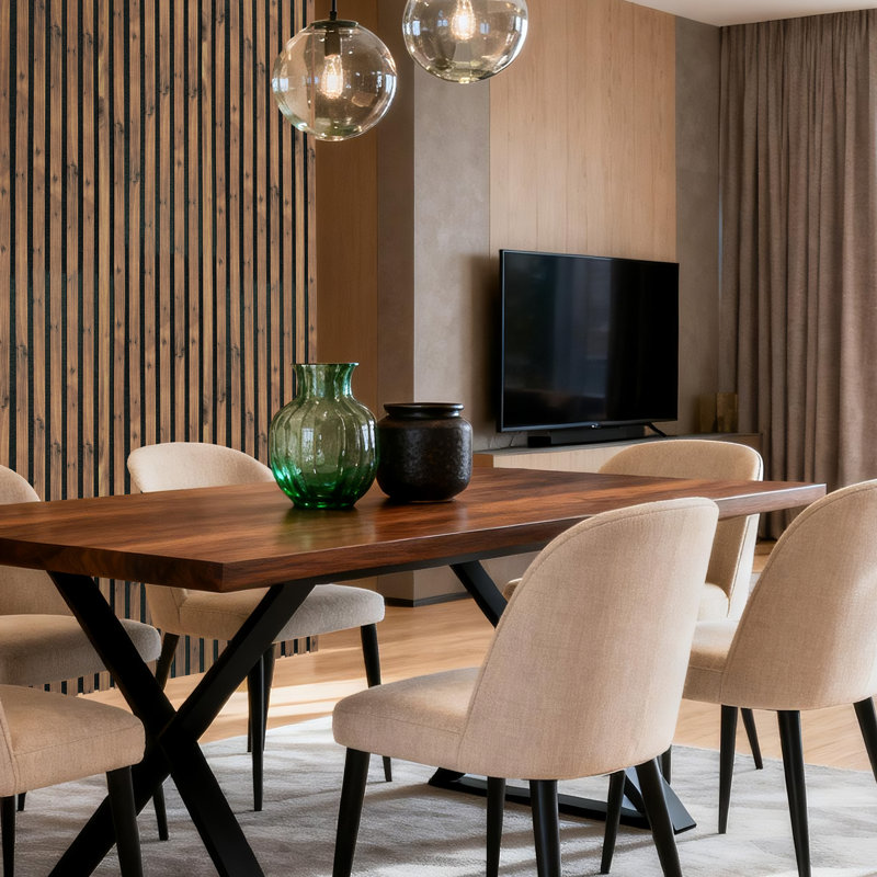 Panneaux muraux à lattes en bois pour mur Luxdecor, Motif
