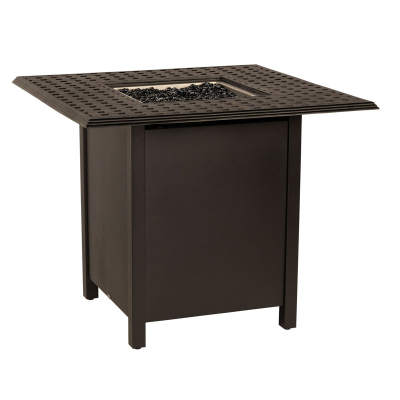 Square Counter Height Fire Table, Oyster