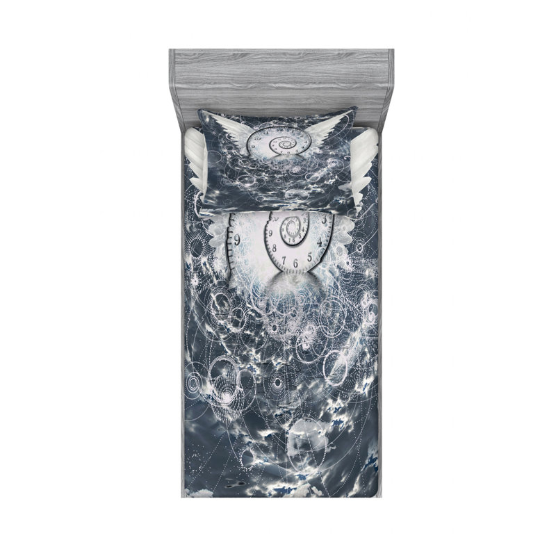 Microfiber Patterned Fitted Sheet, Twin Sheet Set with 1 Pillowcase