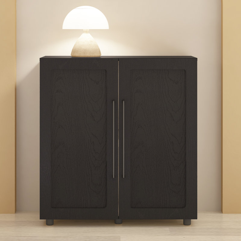 Armoire de rangement Annamaria, Reversible Doors, Noir