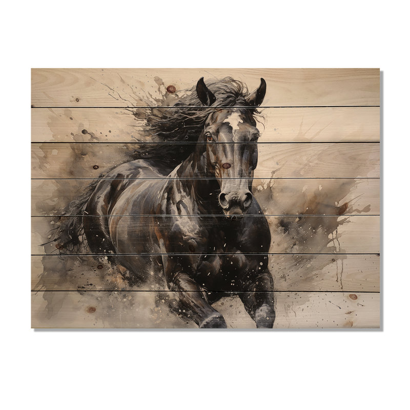 Koner - Décoration murale animaux en bois sur bois de pin naturel, H 34 po x l 44 po