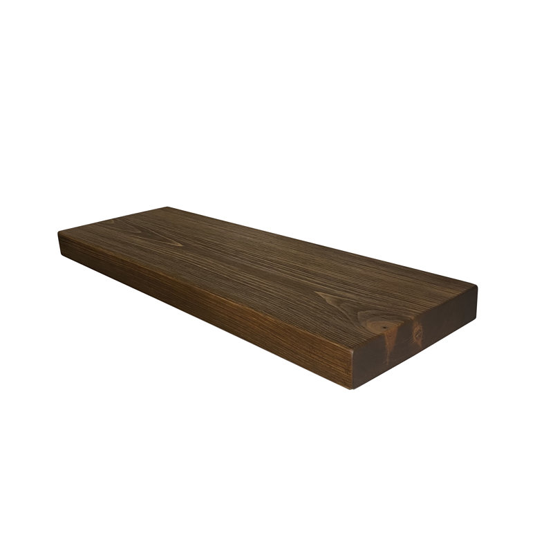Pine Floating Shelf, 2" H x 36" W x 12" D, Medium Brown