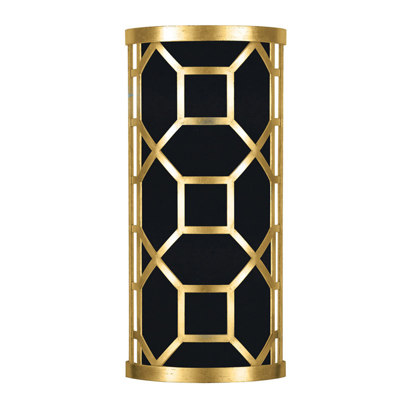 Allegretto 1 - Light Flush Mounted Sconce, 17" H x 8" W x 4" D, Gold/Black