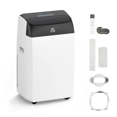 12000 BTU Portable 6-in-1 Air Conditioner, With Cools Heats Dehumidifies Fan, 24H Timer Sleep Mode, Window Kit, for 51㎡ Room, Energy Class A