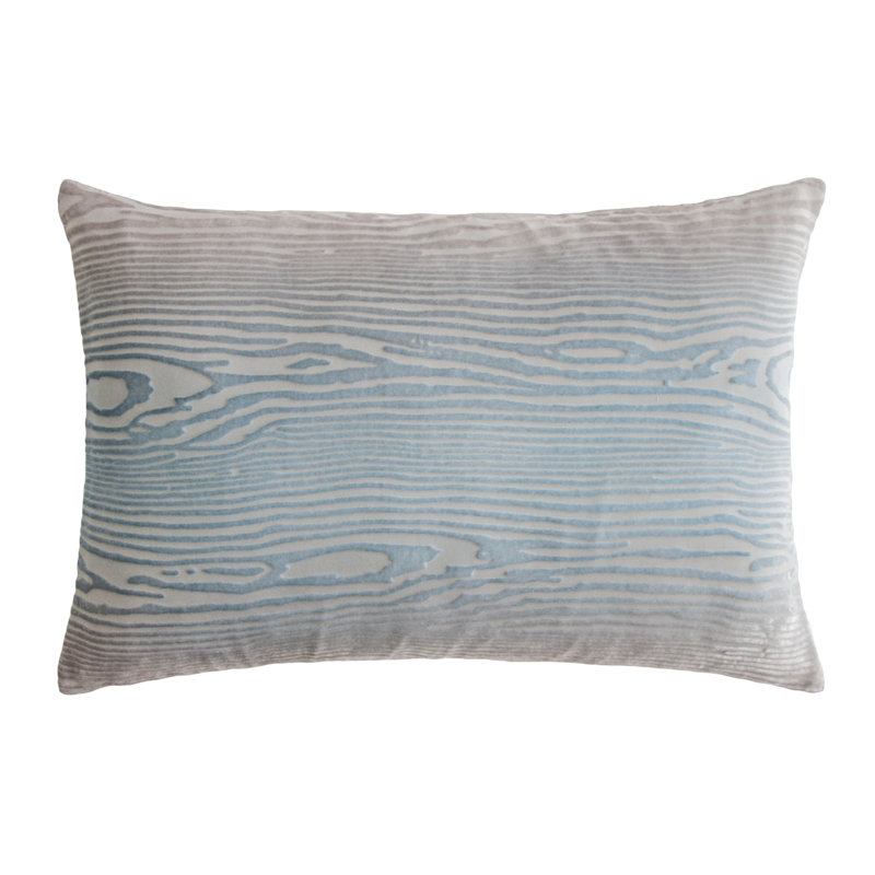 Woodgrain Mini Rectangle Velvet Pillow Cover & Insert, Dusk Blue
