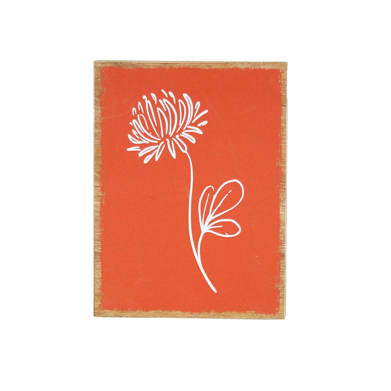 Bois, art mural rouge 9,5 po