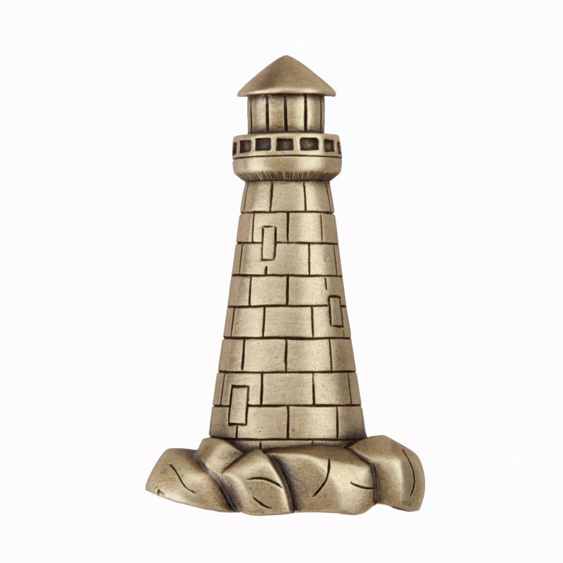Antique Brass Lighthouse Cabinet Knob with Mounting Hardware