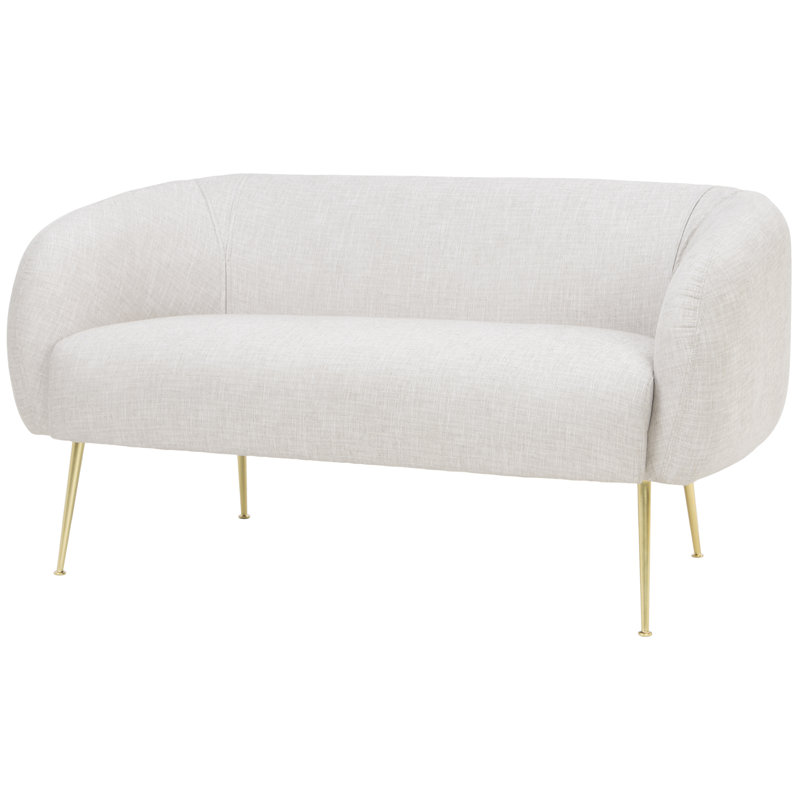Upholstered 55.125'' Loveseat, Off White
