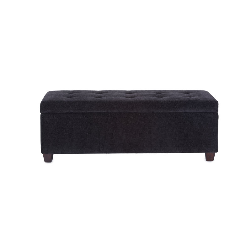Banc de rangement à couvercle rabattable Cappiello, Ébène
