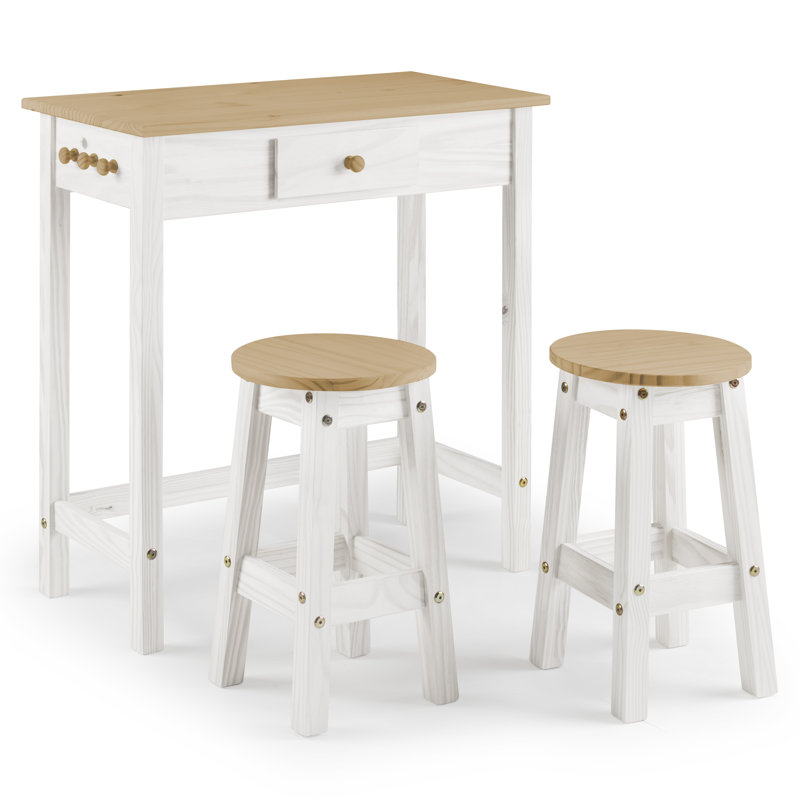 Ensemble de table de petit-déjeuner Freeport Haughton, Blanc/naturel