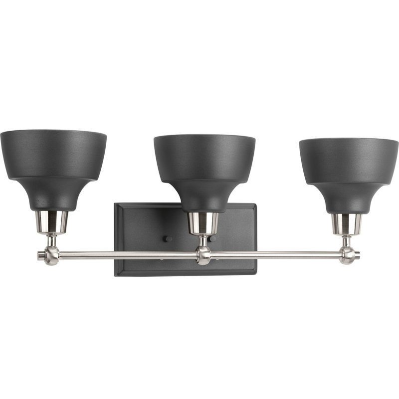 Mable 3 - Light Dimmable Vanity Light, Brushed Nickel, Black