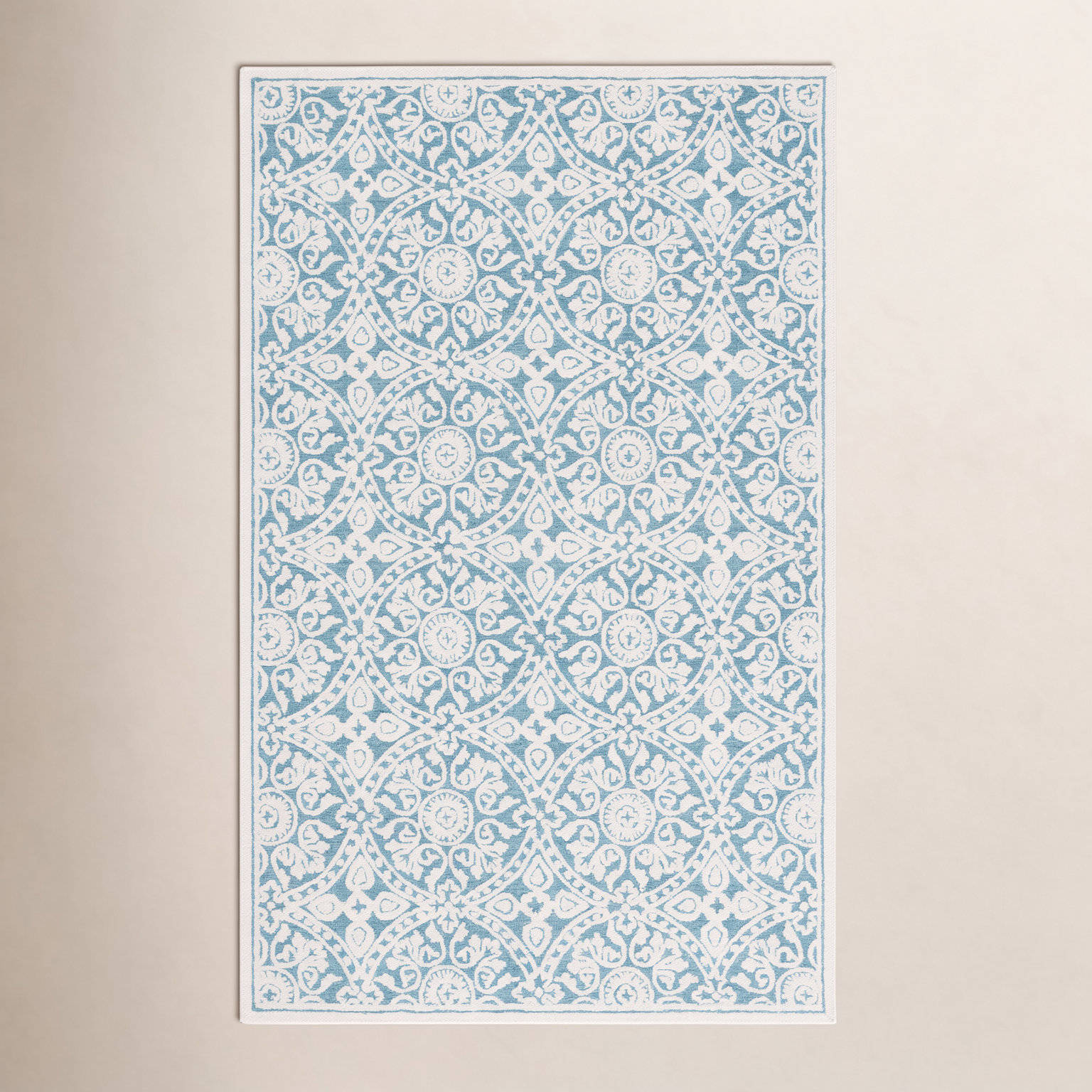 Hand-Tufted Wool Geometric Rug, Rectangle 5' x 8'
