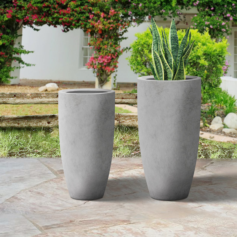Pot à fleurs Ceth, gris, H 31,5 po x l 17,3 po x P 17,3 po, 2