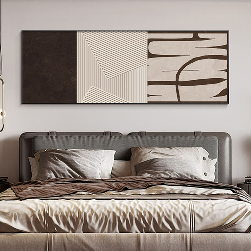 Abstrait mural abstrait peinture décorative, H 27,56 po x l 82,68 po