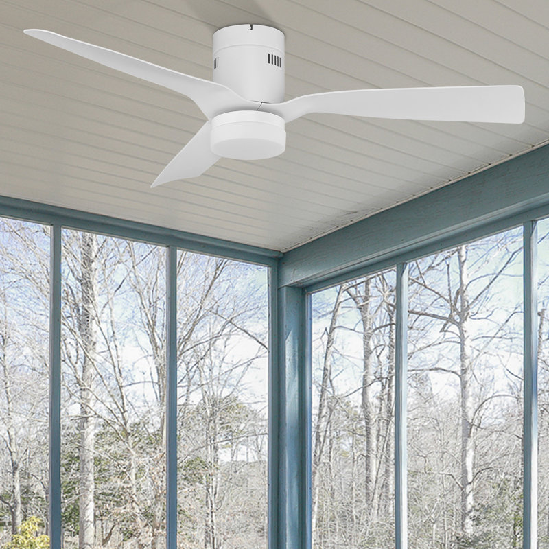 Ventilateur de plafond encastré Striver Smart avec télécommande et ensemble d'éclairage inclus, 52 po de largeur, Blanc