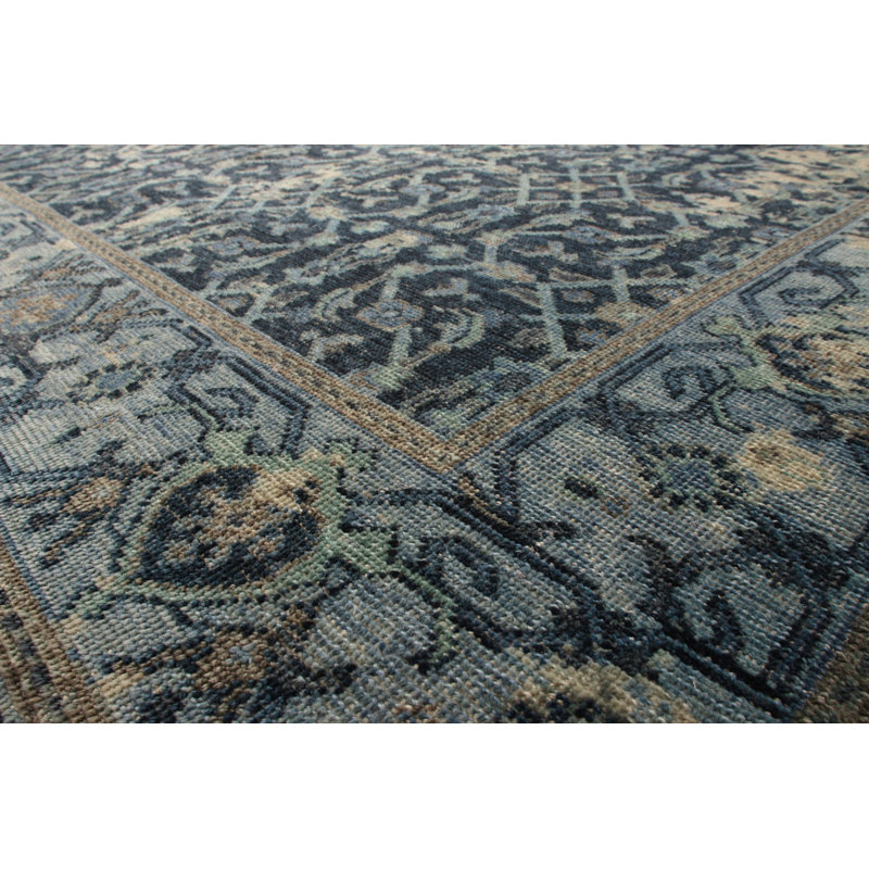 Hand-Knotted Herati Rug Blue Classic Pattern By Rug & Kilim, Rectangle 5' x 8'