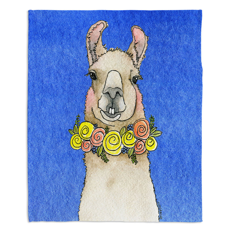 Couverture Tooth Llama, 68 po x 80 po, bleu