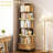6 Tier Rotating Bookshelf, 360° Display Round Spinning Bookshelf With Wheels And Drawer, Space-saving, Small Space Rotating Bookshelf Tower For Bedroom, Living Room, Home, Office, Wood