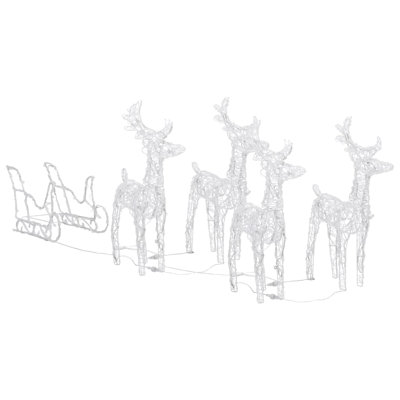 Décoration de Noël illuminée renne et traîneau avec DEL acrylique