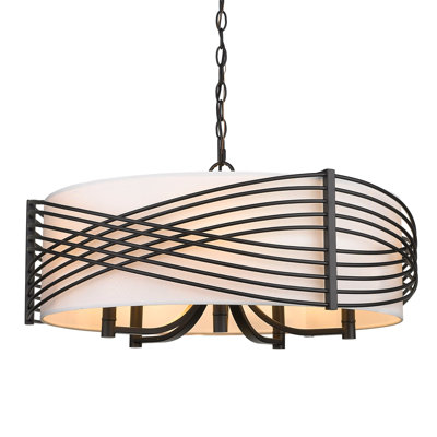 Lustre tambour unique à 5 lumières Challise