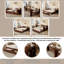Grand lit de jour multifonctionnel grand format avec bureau amovible, tiroirs de rangement et tables d'appoint à levage hydraulique, espresso -108361747-108361748