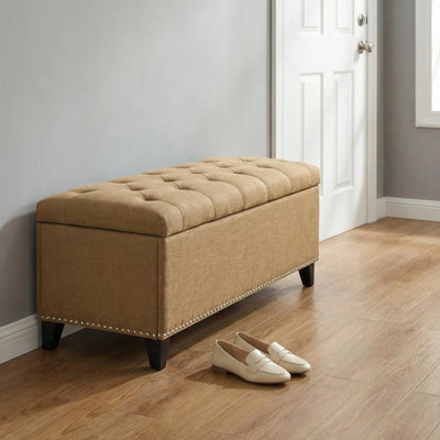Banc de rangement brun
