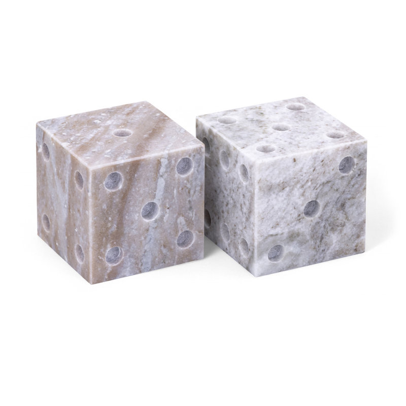 Dice marbre figurines et sculptures abstraites, Brun