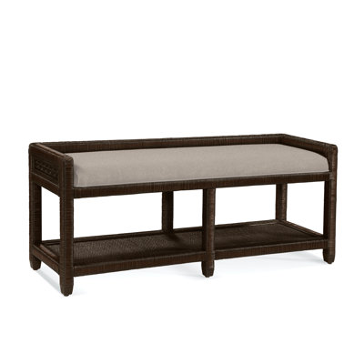 Glinda Wicker Shelves Storage Bench by Birch Lane