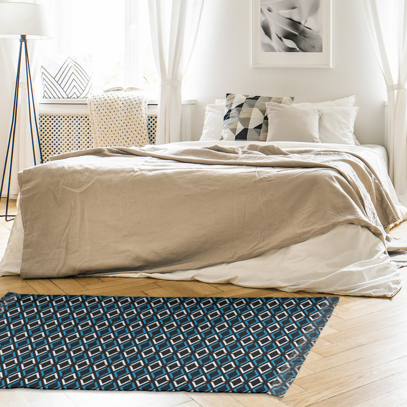 Losanges classiques noir/bleu Tapis décoratif, non