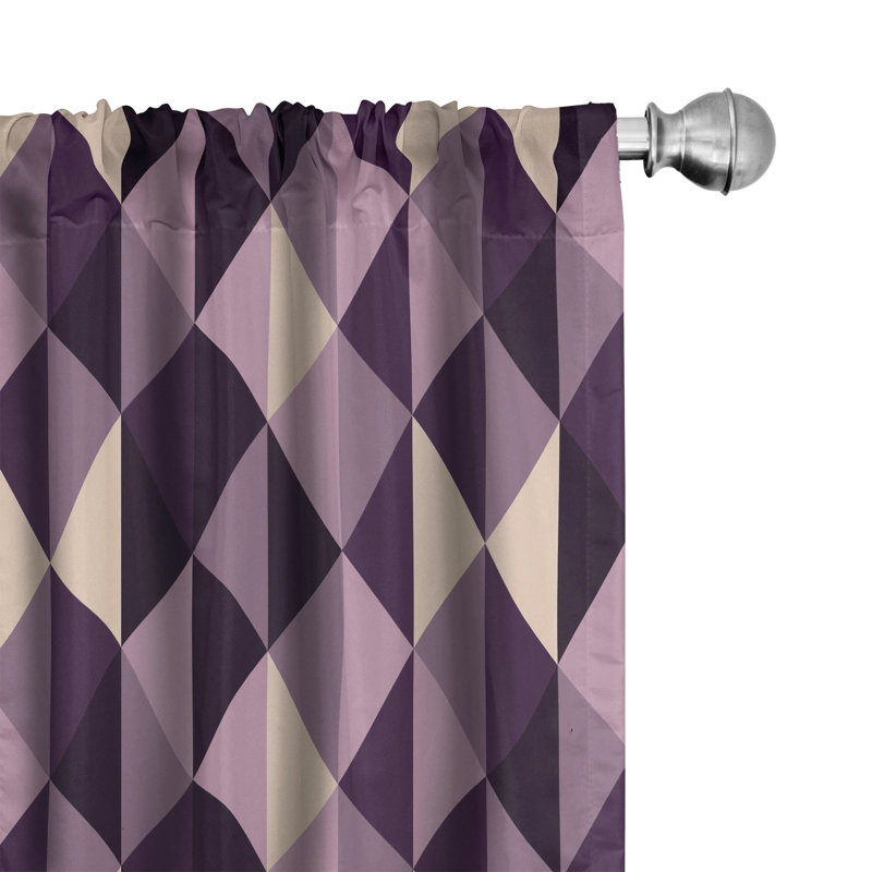 Geometric Semi-Sheer Rod Pocket Curtain Panels, 28" x 84"