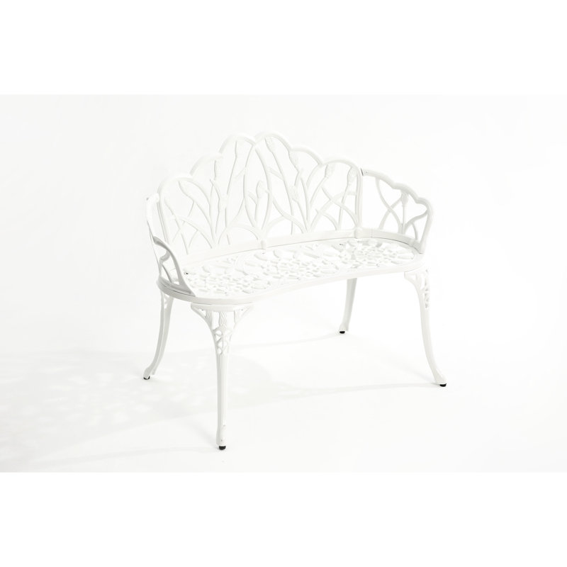 Elegant Cast Aluminium Front Porch Seat - Adds An Flair To Your Home Exterior Garden Bench Creates A Serene Outdoor Atmosphere
